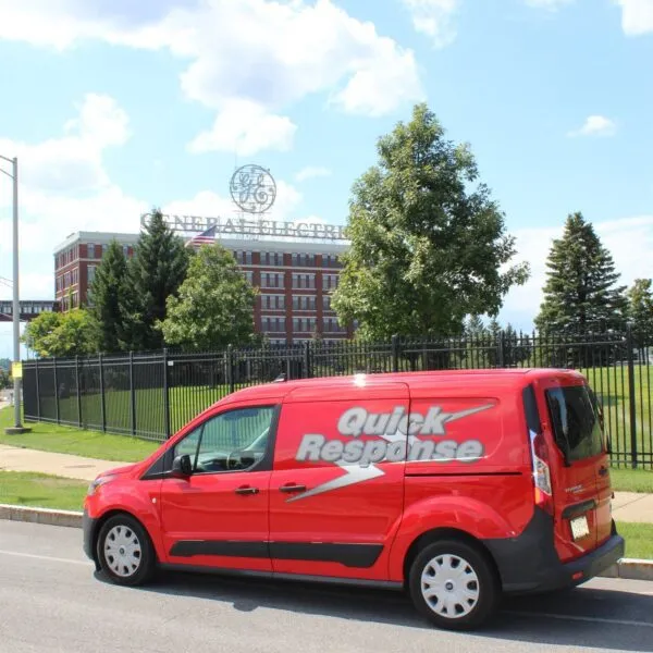 Quick Response Restoration service van in Round Lake providing emergency fire and water damage cleanup