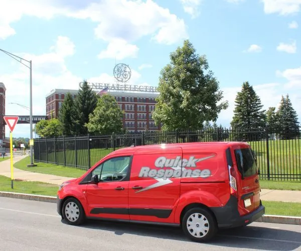 Quick Response Restoration service van in Round Lake providing emergency fire and water damage cleanup